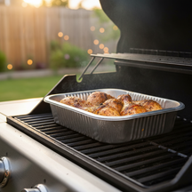 Plateaux de cuisson en aluminium Cookinglife Grill BBQ / Plateau de cuisson pour barbecue - 22 x 26 cm - 15 pièces