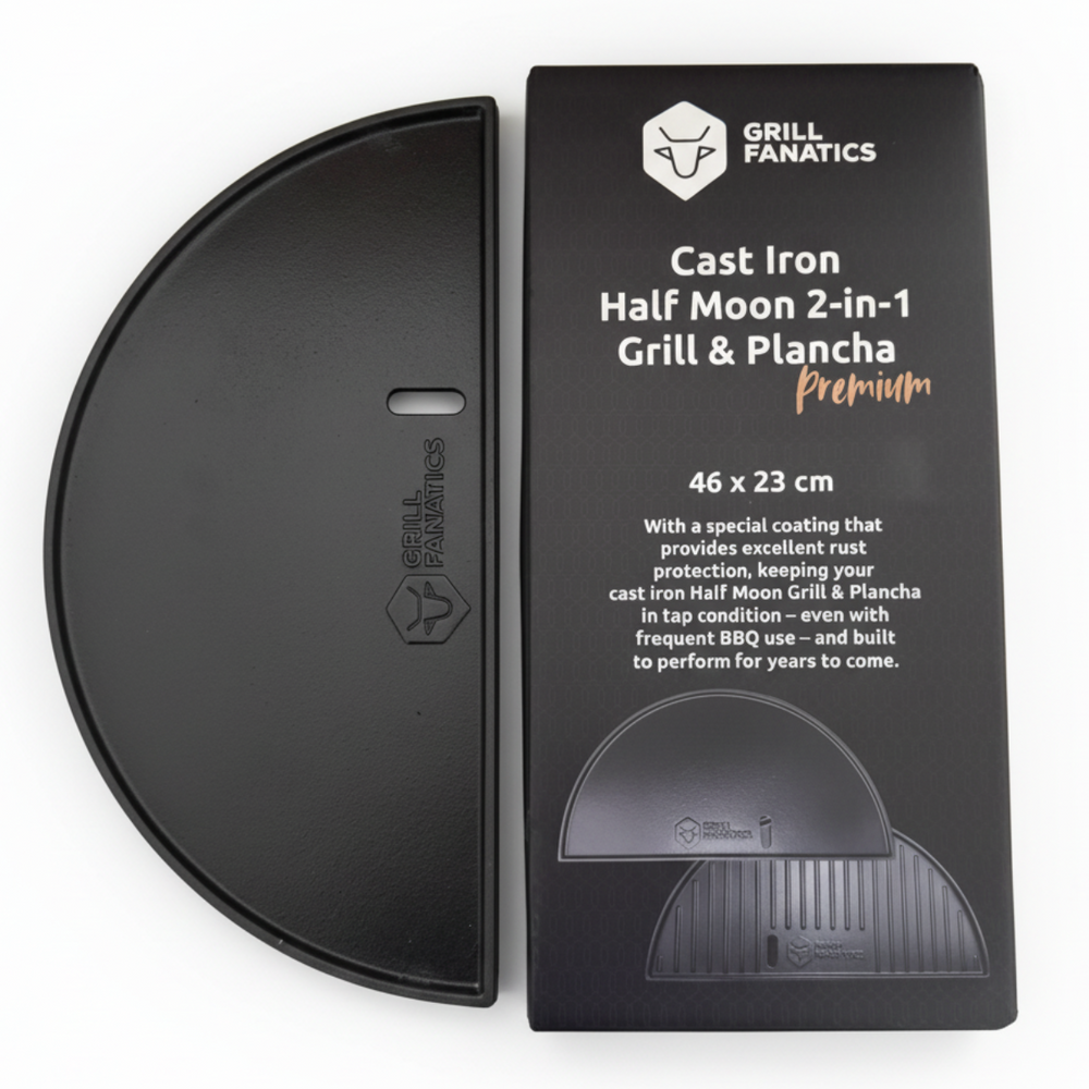 Plaque à griller Grill Fanatics - Plancha 2 faces - Demi-lune - 46 cm - 1 pièce
