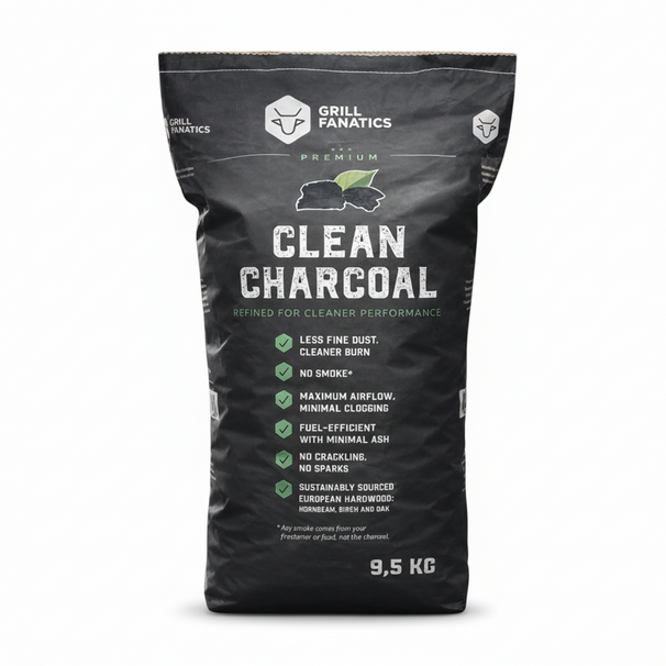 Charbon de bois Grill Fanatics - Sans fumée - Bois dur européen - 9,5 kg