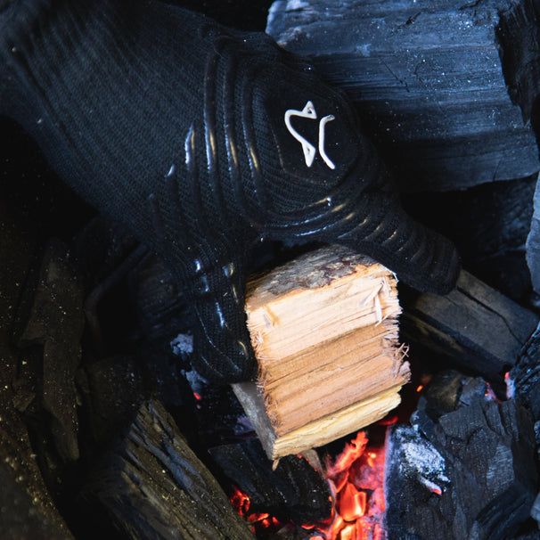 Cookinglife Brikettenstarter Set BBQ - Avec 3 kg de briquettes en noix de coco et des gants