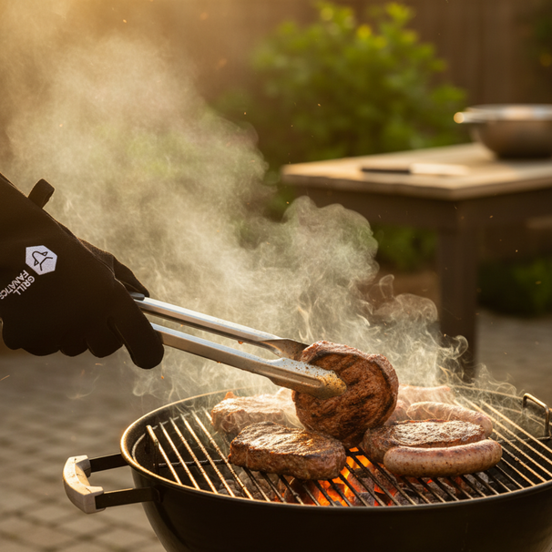 Gants de barbecue/four Cookinglife en cuir noir, résistants à 500 °C - Lot de 2