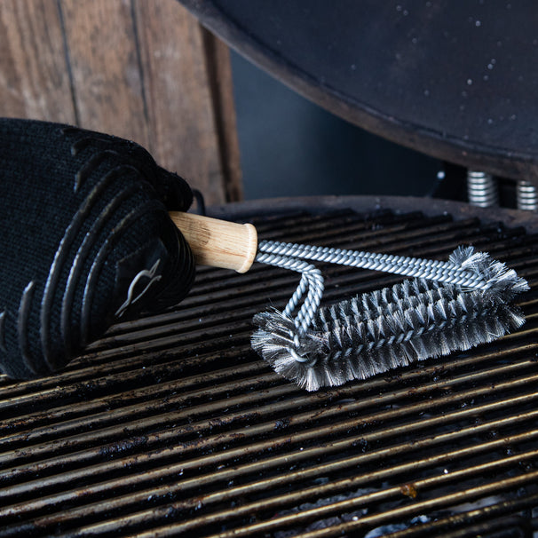 Brosse de nettoyage Grill Fanatics - 3 têtes - Barbecue - 42 cm - en inox