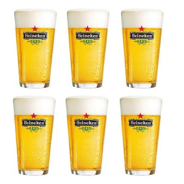 Ensemble de verres à bière Heineken - Forme vase - Vase - 250 ml - 6 pièces