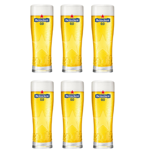 Ensemble de verres a biere Heineken - Verres a biere 0.0 - 250 ml - 6 pieces