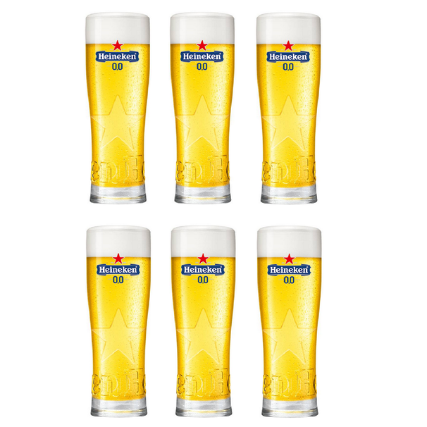 Ensemble de verres a biere Heineken - Verres a biere 0.0 - 250 ml - 6 pieces