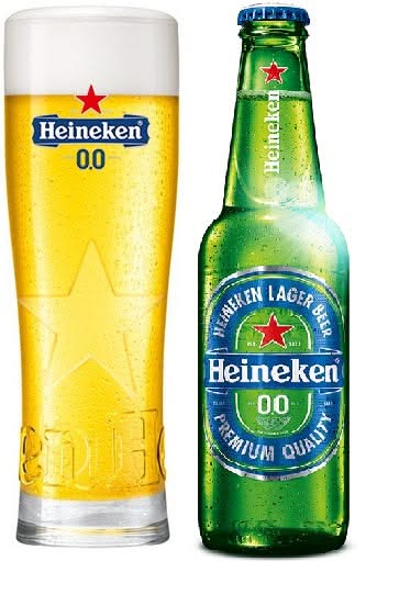 Ensemble de verres a biere Heineken - Verres a biere 0.0 - 250 ml - 6 pieces