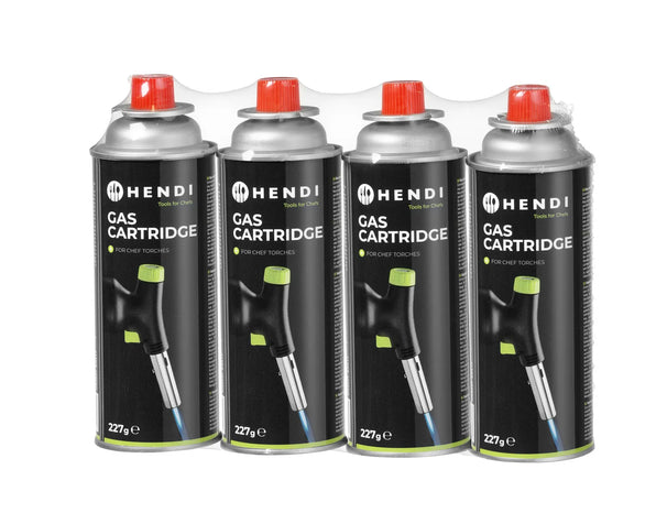 Set de recharges de gaz Hendi - Cartouche de gaz - Butane - 227 g - 4 pièces