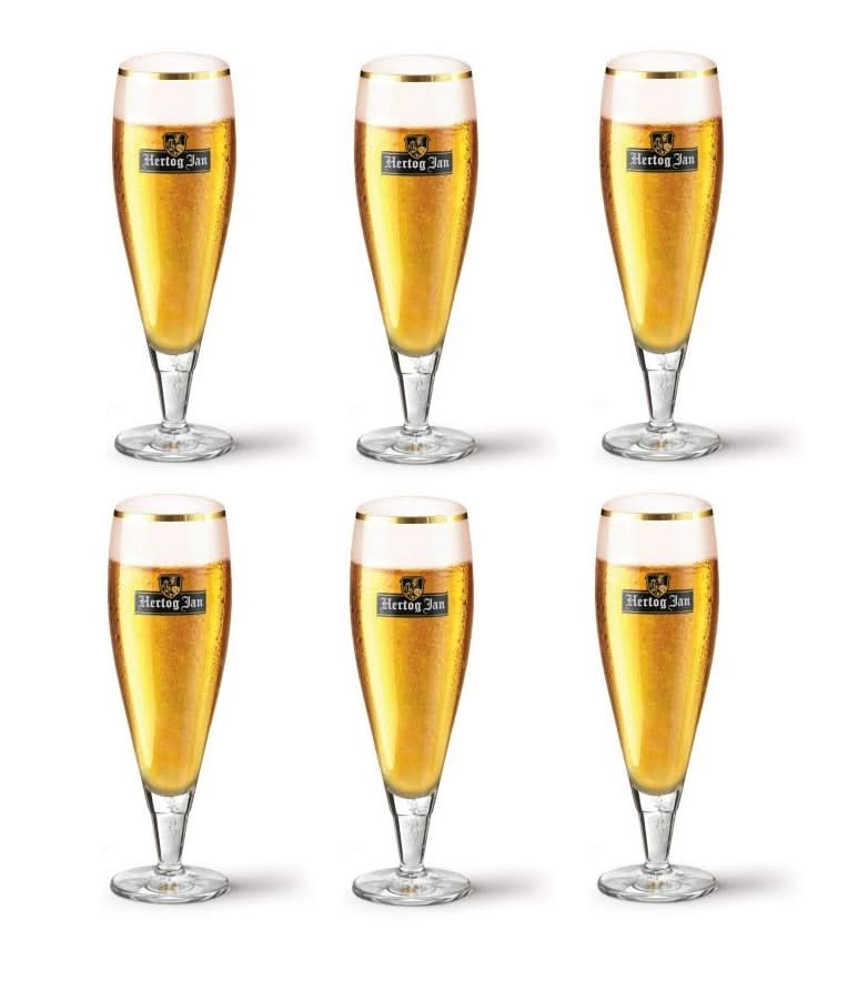 Set de verres à bière Hertog Jan - Verres à bière sur pied - 250 ml - 6 pièces