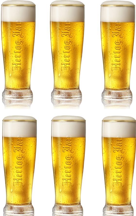 Ensemble de verres à bière Hertog Jan - Sifflet - Fluitje - 350 ml - 6 pièces