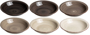 Set d'assiettes Cookinglife - Assiettes à pâtes - Delice Gris - 21 cm - 6 pièces