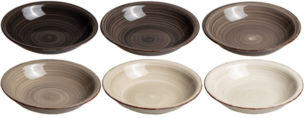 Set d'assiettes Cookinglife - Assiettes à pâtes - Delice Gris - 21 cm - 6 pièces