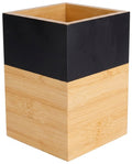 Pot à ustensiles Cosy & Trendy Black & Wood - 10 x 10 x 14.5 cm