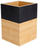 Pot à ustensiles Cosy & Trendy Black & Wood - 10 x 10 x 14.5 cm