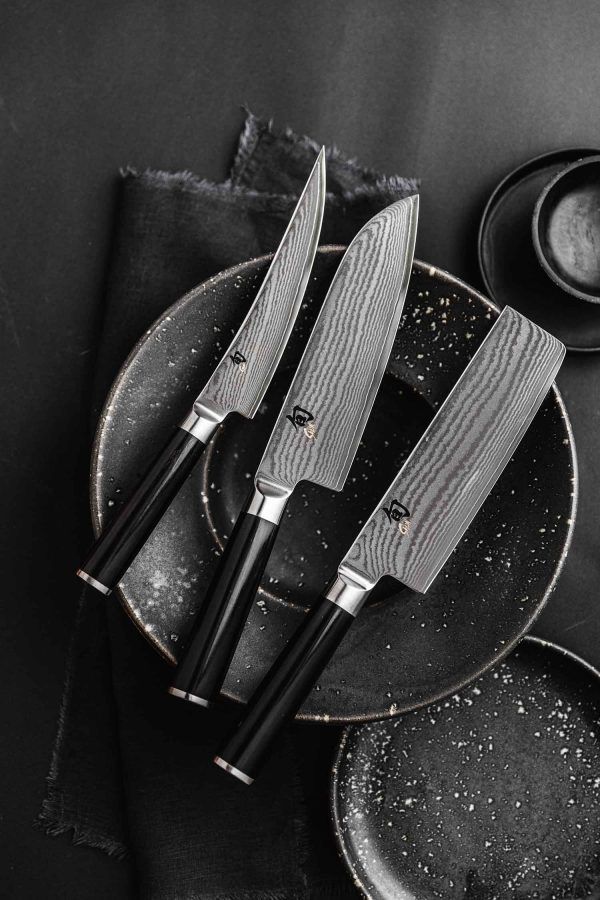 Ensemble de couteaux Kai Shun Classic (couteau de bureau + couteau universel + couteau Santoku) 3 pièces - DMS-310