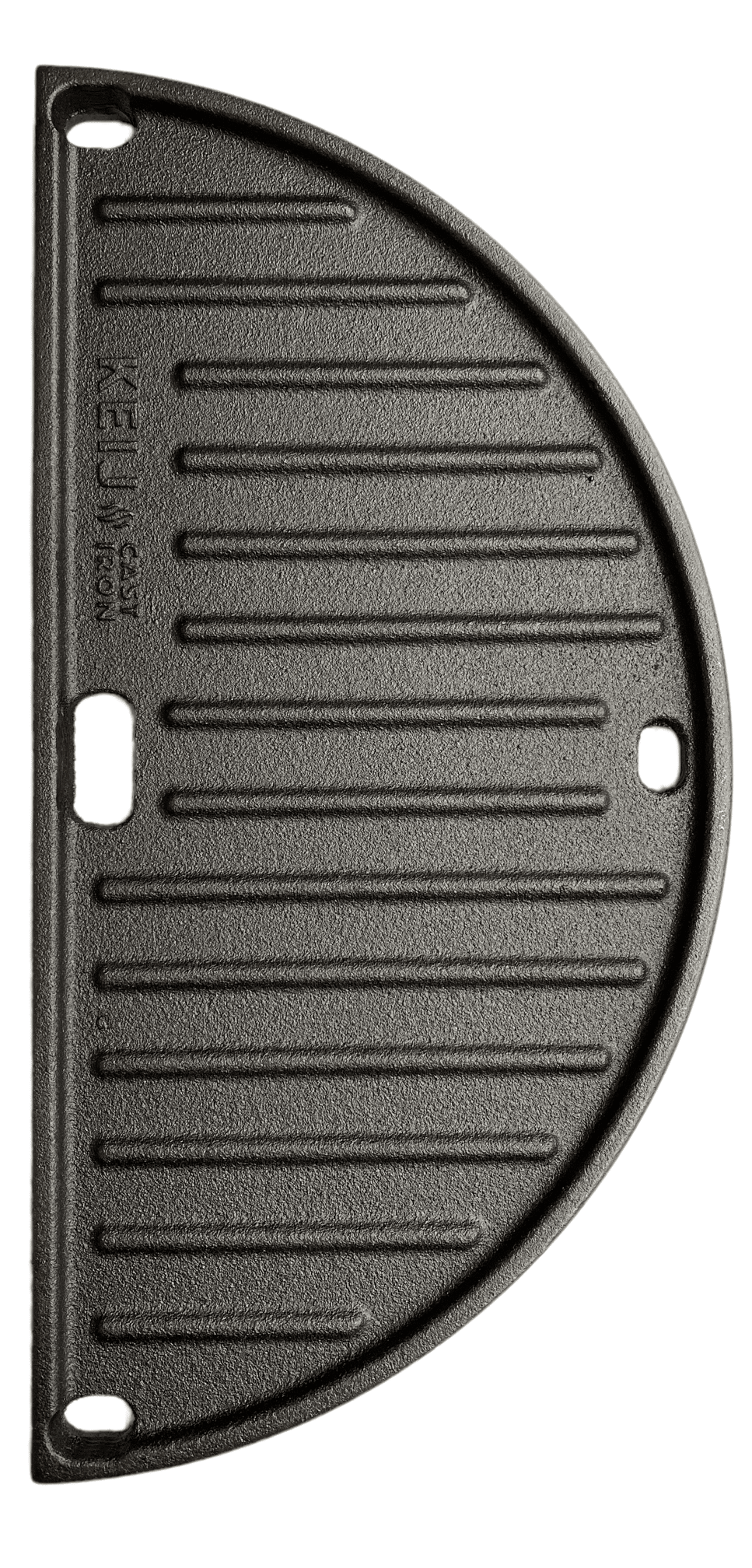 Keij Kamado Plaque de Grill Halve Lune / Plancha Compact - Fonte Émaillée - 2 côtés - 33 cm - pour Kamado de 15 pouces - Universel