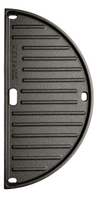 Keij Kamado Plaque de Grill Halve Lune / Plancha Compact - Fonte Émaillée - 2 côtés - 33 cm - pour Kamado de 15 pouces - Universel