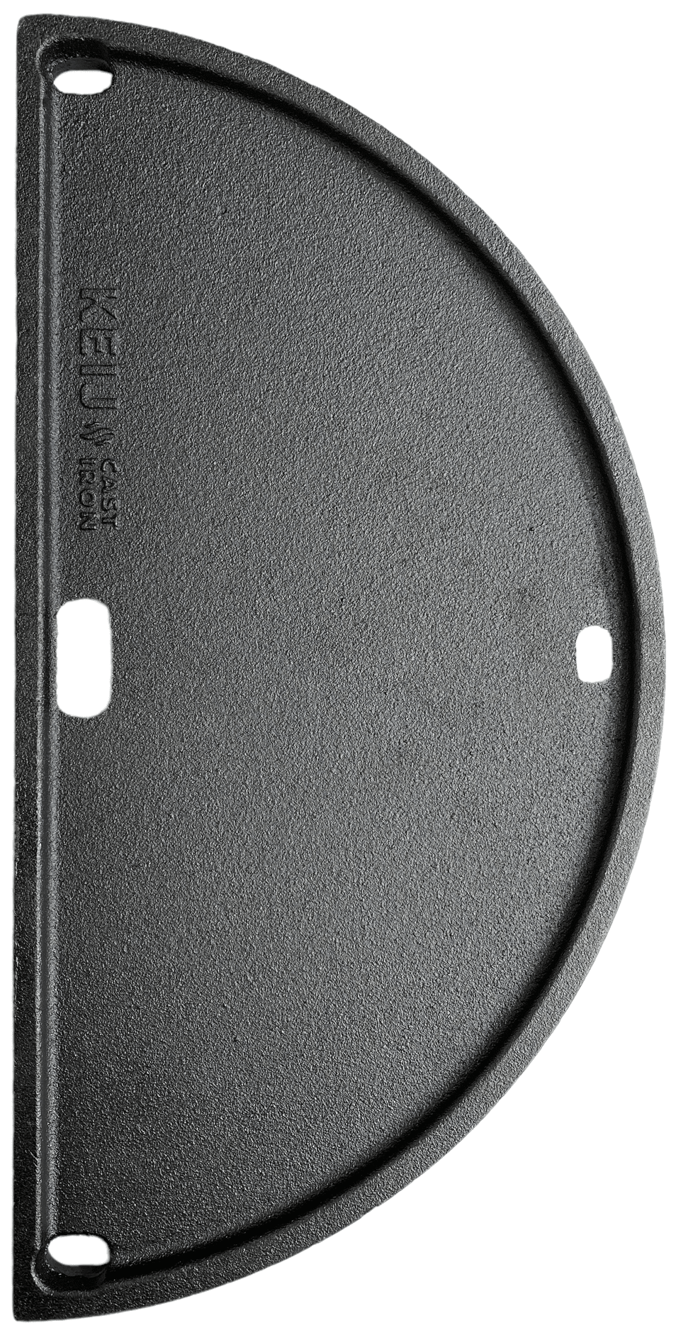Keij Kamado Plaque de Grill Halve Lune / Plancha Compact - Fonte Émaillée - 2 côtés - 33 cm - pour Kamado de 15 pouces - Universel