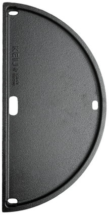 Keij Kamado Plaque de Grill Halve Lune / Plancha Compact - Fonte Émaillée - 2 côtés - 33 cm - pour Kamado de 15 pouces - Universel