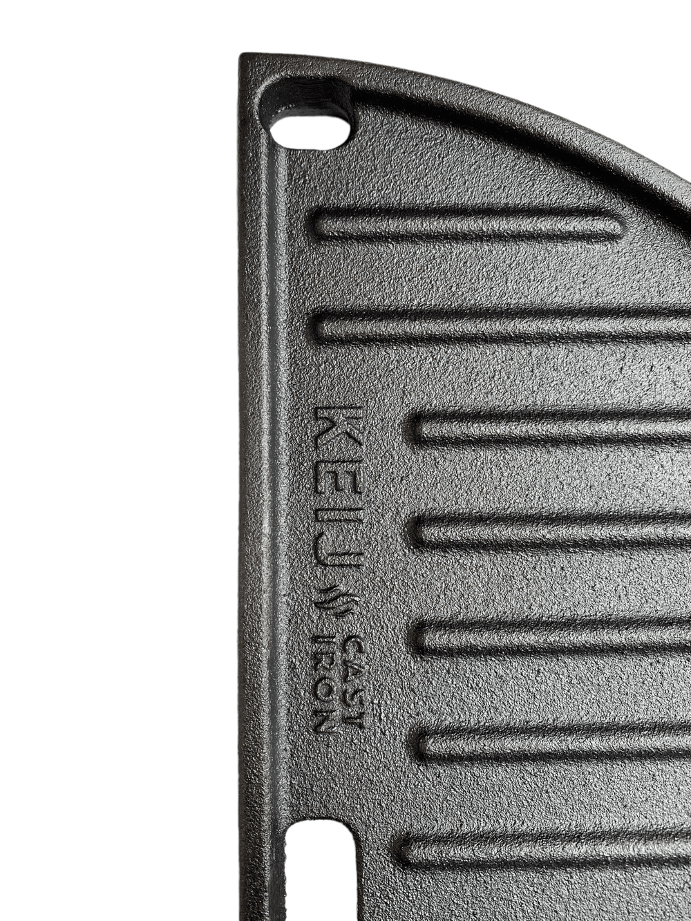 Keij Kamado Plaque de Grill Halve Lune / Plancha Compact - Fonte Émaillée - 2 côtés - 33 cm - pour Kamado de 15 pouces - Universel