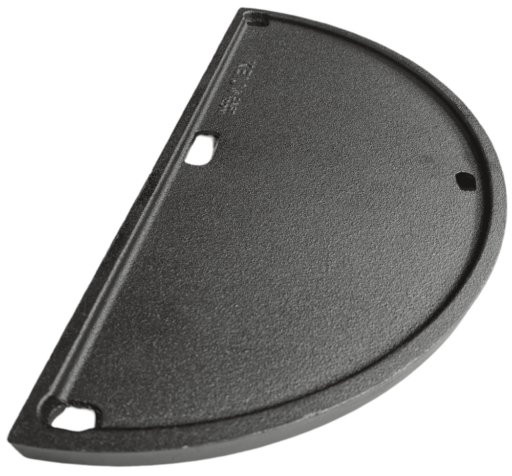 Keij Kamado Plaque de Grill Halve Lune / Plancha Compact - Fonte Émaillée - 2 côtés - 33 cm - pour Kamado de 15 pouces - Universel