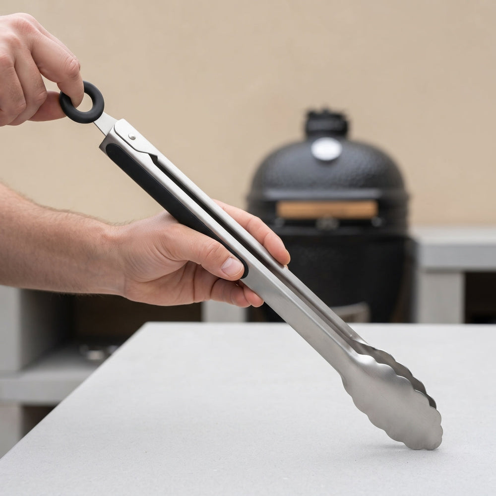 Keij Kamado BBQ Tongs Easy Lock - inox - 35 cm