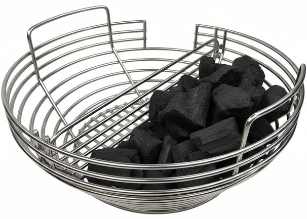 Keij Kamado Pan à charbon (X)Large - pour Kamado de 21/23 pouces - avec découpe pour alimentateur de copeaux - Universel