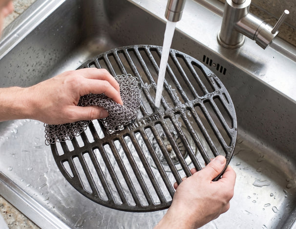 Keij Kamado Gietijzer Scrubber - Chaîne de nettoyage en inox