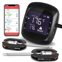 Keij Kamado Thermomètre Bluetooth Inox Noir 2 sondes - Thermomètre à viande BBQ