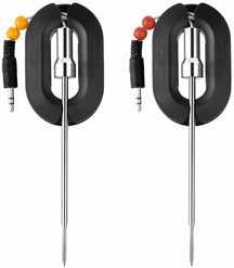 Keij Kamado Thermomètre Bluetooth Inox Noir 2 sondes - Thermomètre à viande BBQ