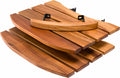 Keij Kamado Tables latérales - Ensemble de tables latérales - Poignée - Table d'appoint BBQ - Tables latérales - Bois noyer - Marron - 3 pièces - pour 21/23 pouces