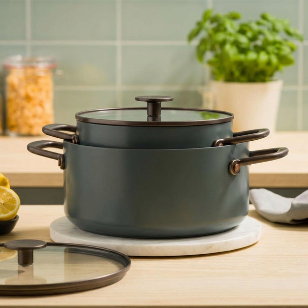 Faitout KitchenAid Advanced Juniper Black ø 24 cm / 4,9 Litres - revêtement antiadhésif céramique