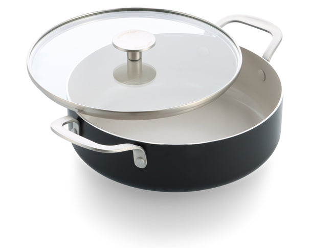 Sauteuse avec couvercle KitchenAid Aluminium Noir Mat ø 28 cm / 4,3 Litres - revêtement antiadhésif céramique