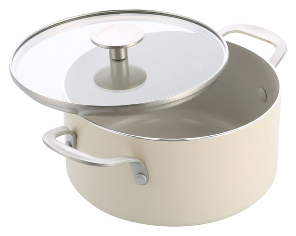 Faitout KitchenAid Aluminium Almond Cream ø 24 cm / 4,9 Litres - revêtement antiadhésif céramique