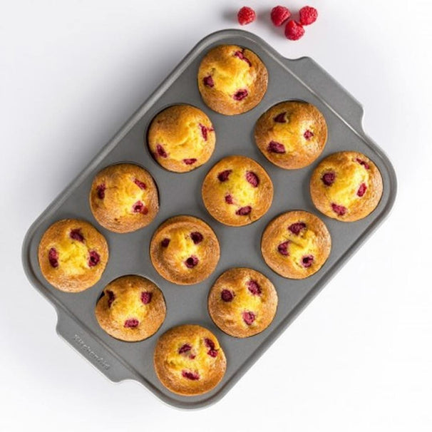Moule à muffins KitchenAid Aluminized Steel - 12 muffins - 41 x 28 cm - revêtement antiadhésif céramique