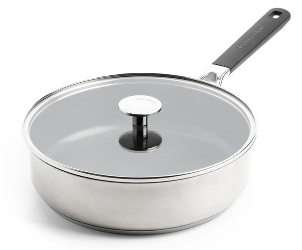Sauteuse avec couvercle KitchenAid Classic Inox ø 26 cm / 3,6 Litres - revêtement antiadhésif céramique