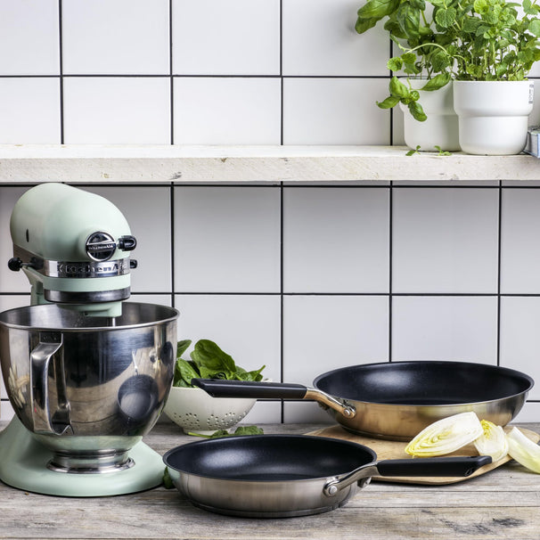 Set de poêles KitchenAid Classic Inox 2 pièces - ø 24 & 28 cm - revêtement antiadhésif céramique