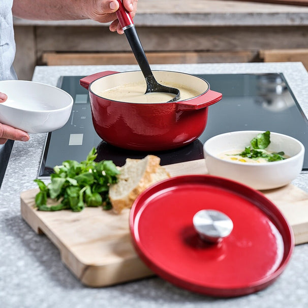 Cocotte en fonte KitchenAid Empire Red ø 22 cm / 3,3 Litres - revêtement antiadhésif émaillé