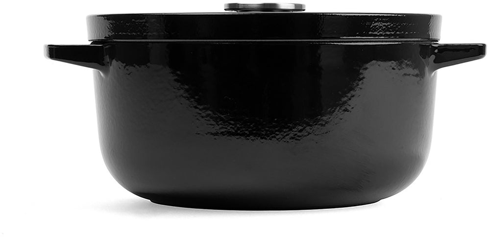 KitchenAid Braadpan Gietijzer Onyx Black ø 22 cm / 3.3 Liter - zijaanzicht