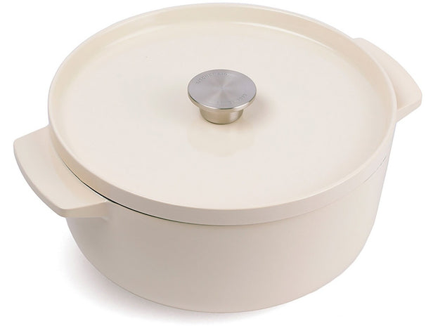 Cocotte en fonte KitchenAid Cream ø 26 cm / 5,2 Litres - revêtement antiadhésif émaillé