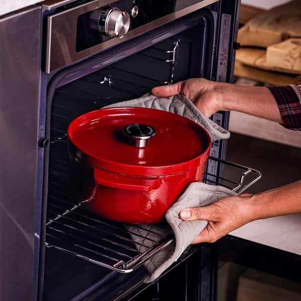 Cocotte en fonte KitchenAid Empire Red ø 26 cm / 5,2 Litres - revêtement antiadhésif émaillé