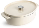 Cocotte ovale en fonte KitchenAid Cream 30 cm / 5,6 Litres - revêtement antiadhésif émaillé