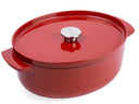 Cocotte ovale en fonte KitchenAid Empire Red 30 cm / 5,6 Litres - revêtement antiadhésif émaillé