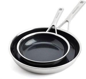 KitchenAid Koekenpannenset Multi-Ply RVS 2-delig - ø 20 & 28 cm
