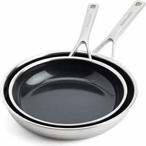 KitchenAid Koekenpannenset Multi-Ply RVS 2-delig - ø 24 & 28 cm