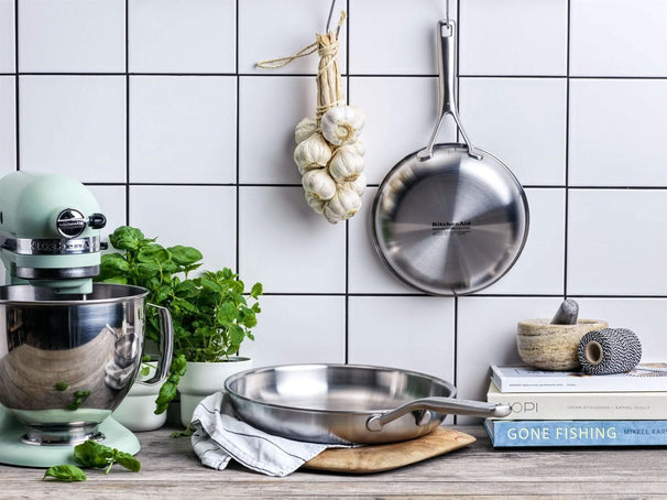 Ensemble de poêles KitchenAid - Acier inoxydable Multi-Ply - ø 24 et 28 cm - sans revêtement antiadhésif