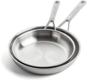 Set de poêles KitchenAid Tri-Ply Inox 2 pièces - ø 20 & 28 cm - sans revêtement antiadhésif