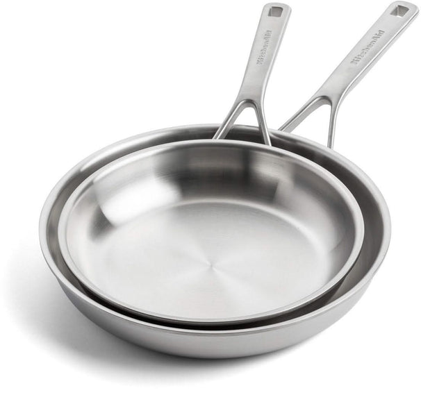 Set de poêles KitchenAid Tri-Ply Inox 2 pièces - ø 20 & 28 cm - sans revêtement antiadhésif