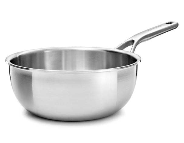 Sauteuse évasée KitchenAid Tri-Ply Inox ø 24 cm / 3,7 Litres - sans revêtement antiadhésif
