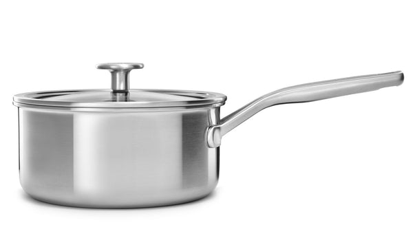 Casserole KitchenAid Tri-Ply Inox ø 18 cm / 2,1 Litres - avec couvercle - sans revêtement antiadhésif