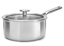 Casserole KitchenAid Tri-Ply Inox ø 20 cm / 3,1 Litres - avec couvercle - sans revêtement antiadhésif